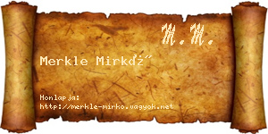 Merkle Mirkó névjegykártya